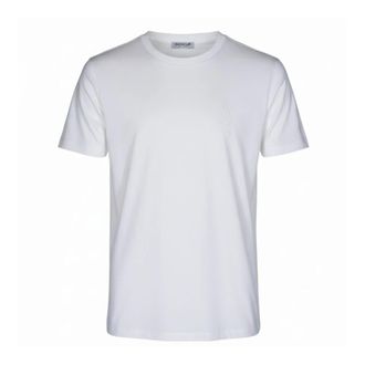 Dondup Tops, Heren, Wit, L, Katoen, T-shirt met ronde hals en normale pasvorm
