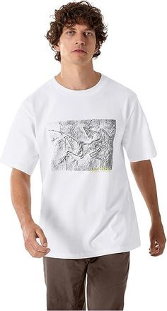 Arc'teryx Kragg Cotton Lithographica Short Sleeve Mens Workout White Light : 2XL, Cotton/Jersey