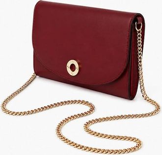 Burberry Womens Burberry Hannah Leather Bag - Antique Red