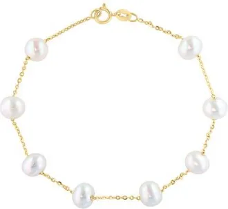 Effy 14K Yellow Gold Fresh Water Pearl Single Strand Bracelet in 14K Gold at Nordstrom, Size 7.5