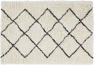 Maisons du monde Alfombra bereber de lana blanca y negra de 120x180 cm