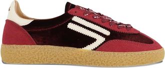 Puraai Fluwelen sneakers met vlakken - Rood
