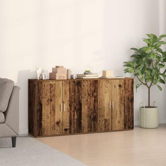Berkfield Home Sideboards 2 pcs Old Wood 79x38x80 cm Engineered Wood in Brown | Size: 79 x 38 x 80 cm