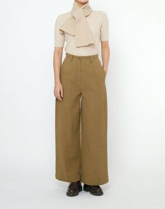 7115 By Szeki Boiled Wool Cross Scarf In Sand Beige