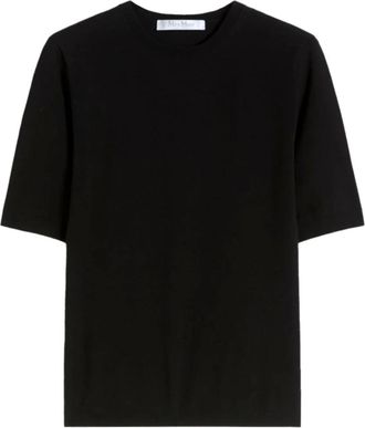 Max Mara T-Shirts, female, Black, Size: M Maglia in viscosa stretch