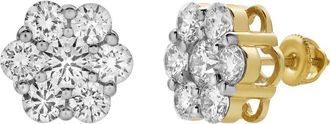 LuvMyJewelry Meadow 14K Yellow Gold Cluster Lab Grown Diamond Unisex Earrings - 2.54 Cts at Nordstrom