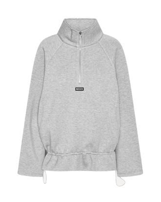 Rotate Half Zip Light Grey Melange Scuba Jacket