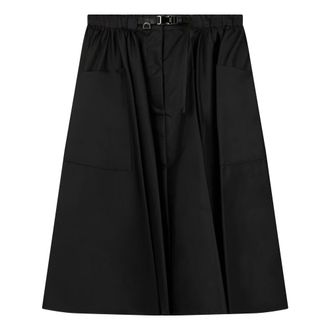 Prada Midi Skirts, female, Black, Size: 2XS Gonna to circle re-nylon