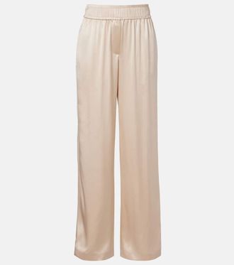 Brunello Cucinelli Silk-blend satin wide-leg pants