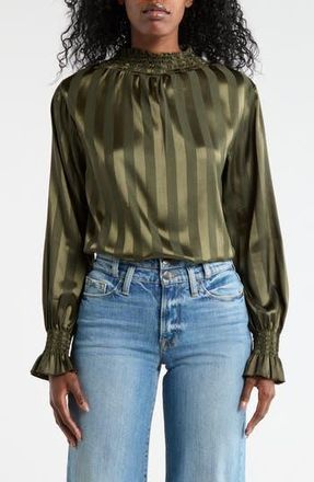 Forgotten Grace Stripe Long Sleeve Top in Olive at Nordstrom Rack, Size X-Large