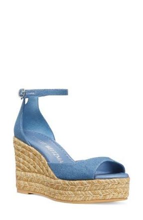 Stuart Weitzman Nudistia Espadrille Wedge Sandal in Washed Denim at Nordstrom Rack, Size 8.5