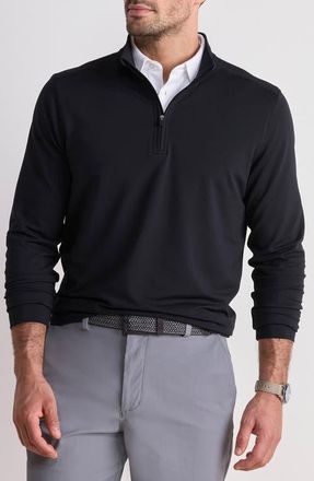 Vineyard Vines Performance Club Quarter-Zip Pullover in Jet Black at Nordstrom, Size Xx-Large