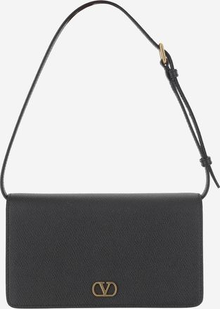Valentino Garavani Black Leather Vlogo Signature Clutch