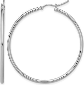 Diamond2Deal 10K Gold Round Hinged Hoop Earrings