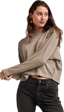 Richer Poorer Inc. The Relaxed Crop Long Sleeve Tee in Warm Grey at Nordstrom, Size X-Large