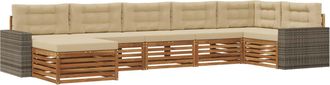 vidaXL Conjunto De Sof&aacute;s De Exterior 7 Uds. Natural Y Beige Vidaxl