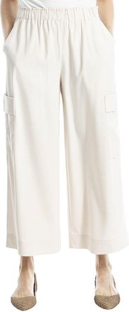Max Studio Twill Cargo Cropped Wide Leg Pant