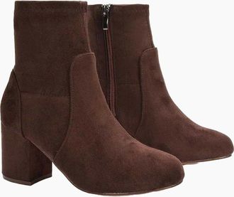 XY London Womens XY London Womens/Ladies Rogue Mid Block Heel Ankle Boots - Brown - Size: 8