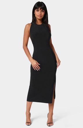 Bebe Womens High Neck Cowl Maci With Slit Dress