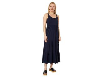 Nic+Zoe Tiered Maxi Dress Womens Dress Dark Indigo : MD (US 8-10), Cotton/Modal