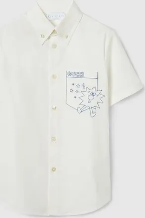 Gucci Kids - Cotton Poplin Shirt, Size 10 years, White, Ready-to-wear