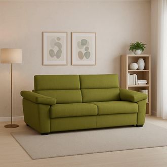 Dmora Sof&aacute; Fijo 2 Plazas Gorreto, Desenfundable, Hidr&oacute;fugo, Hecho En Italia, Lavable, 205x95x100h Cm Verde
