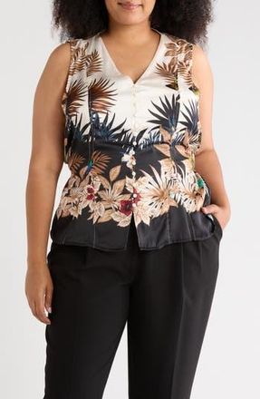 T Tahari Tropical Print Sleeveless Top in Jungle Bird Print at Nordstrom Rack, Size 3 X