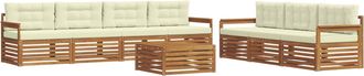 vidaXL Conjunto De Sof&aacute;s De Exterior 8 Uds. Natural Y Crema Vidaxl