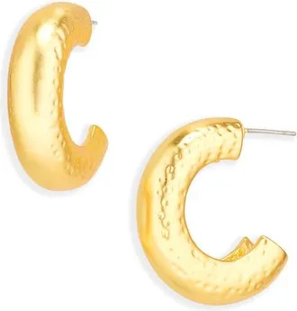 Karine Sultan Textured Hoop Earrings in Gold at Nordstrom