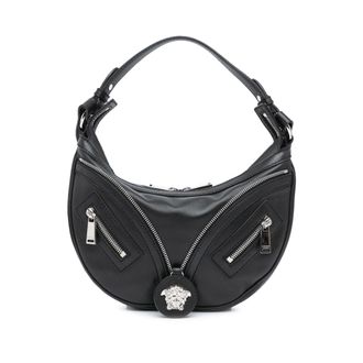 Versace Pre-owned Womens Medusa Head Leather Crossbody Bag - Black - One Size