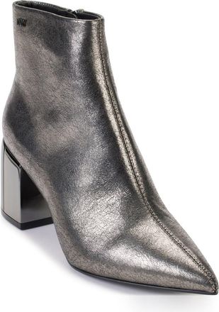 DKNY Daniella Pointed Toe Bootie in Dark Gunmetal at Nordstrom Rack, Size 5.5
