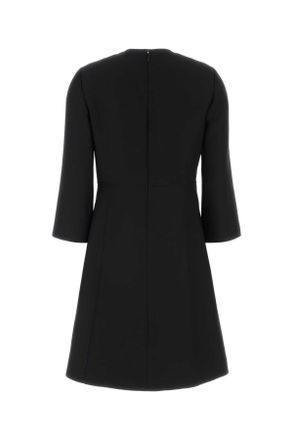 Valentino Garavani Womens Dress Black Virgin Wool Silk