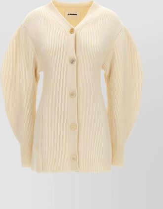 Jil Sander textured v-neck knit cardigan