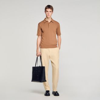 Sandro Cotton and silk polo shirt
