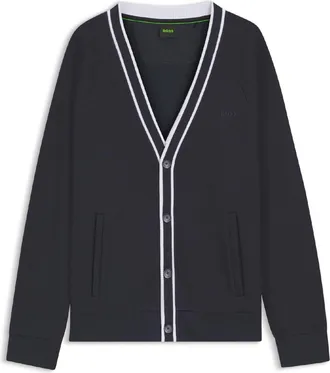 HUGO BOSS Mens Relaxed Fit Cardigan in Dark Blue - Size X-Large