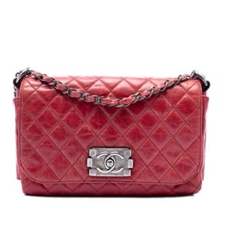 Chanel Pre-owned Vintage Quilted Shoulder Bag - Dames - Pre-owned - Rood - Maat: ONE Size Leer