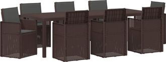 vidaXL Conjunto De Comedor De Jard&iacute;n 9 Uds. Marr&oacute;n Y Antracita Pp Vidaxl