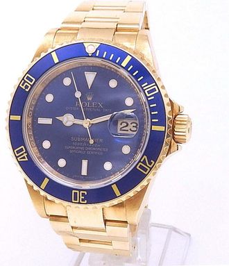 Rolex Pre-owned Rolex Submariner Automatic Chronometer Blue Dial Mens Watch 16618 BLSO