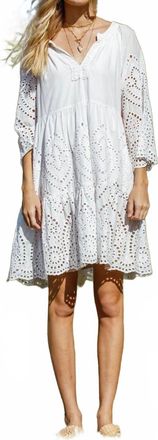 Rubyyaya Cleopatra Eyelet Dress In White