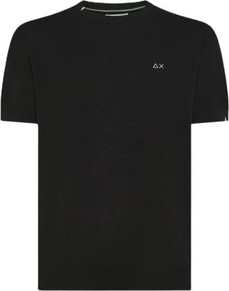 Sun 68 T-shirt met ronde hals - Heren - Ronde hals truien - Zwart - M - Katoen - Truien & Vesten