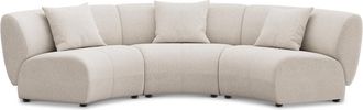 Castlery Auburn Armless Curve Sofa Customized, (Performance Boucle) Cream, Spill Resistant, Modular for Sofas by Castlery