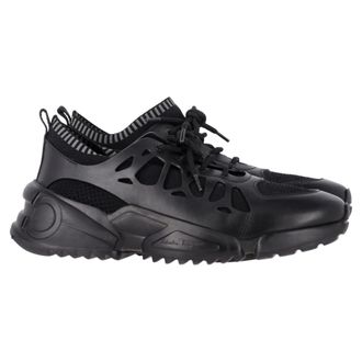 Ferragamo Raintop Low-Top Sneakers in Black Mixed-Media