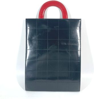 Chanel Red Color White Patent Leather Leather Handbag Tote Bag (Pre-Owned)