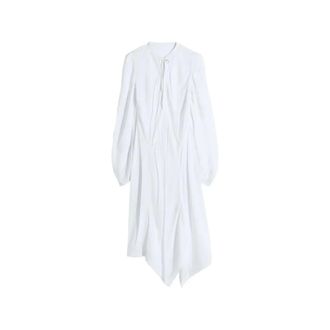 Christophe Lemaire Midi Dresses, female, White, Size: S Creased Bias Dress