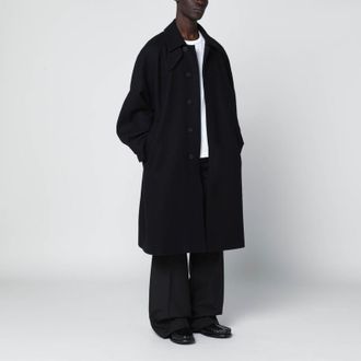STUDIO NICHOLSON Dark navy blue coat in wool blend