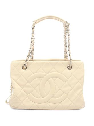 Chanel 2010-2011 Coco-mark matelass&eacute; tote bag - women - Calf Leather - One Size - Neutrals