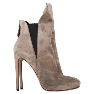 Alaia Ankle Boots in Grey Suede