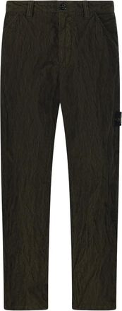Stone Island Ribfluwelen broek met opgestikte zak - Groen