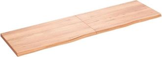 vidaXL Wall Shelf Light Brown 180x50x(2-4) cm Treated Solid Wood Oak Vidaxl