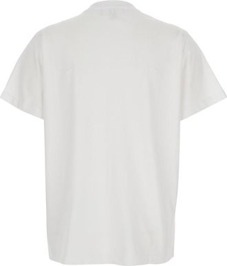 Ganni Womens T-Shirt Crew-Neck White Cotton T-Shirts & Jerseys